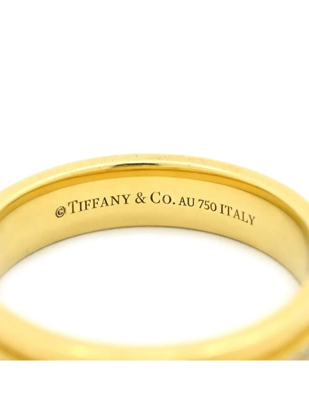 Tiffany & Co Ring T Two Narrow Diamond Yellow Gold 18K YG
